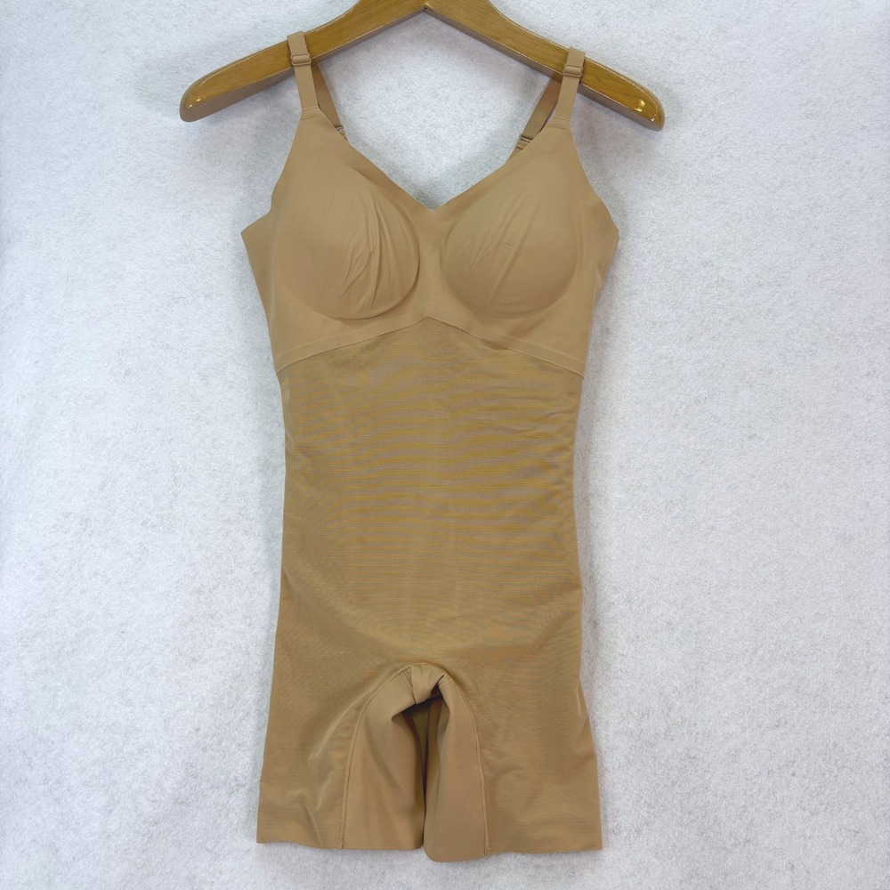 Honeylove SuperPower Mid Thigh Bodysuit Womens M Shapewear Support Smoothing